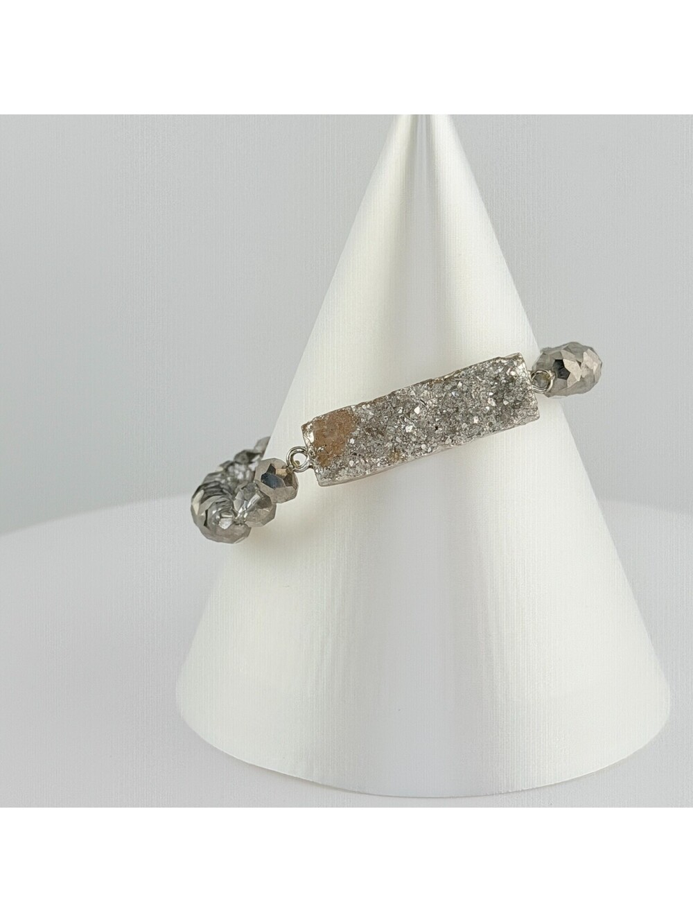 Bomb Party Single Stack Druzy Bracelet - on Silver Plating #147